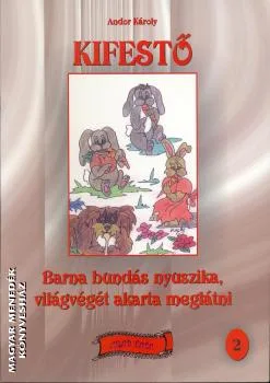 Barna bundás nyuszika, világvégét akarta meglátni kifestő 2.