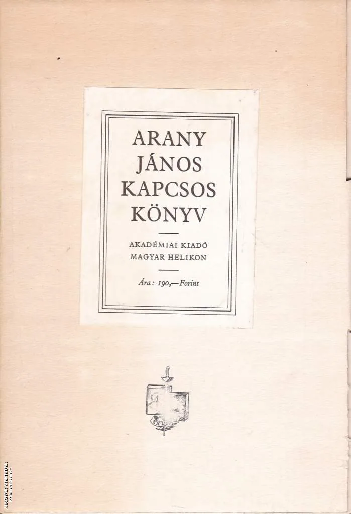 Arany János Kapcsos Könyve - ANTIKVÁR