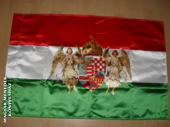 Selyem zászló 90x60 angyalkás címeres