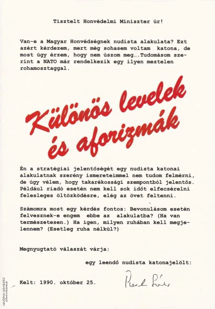 Különös levelek és aforizmák